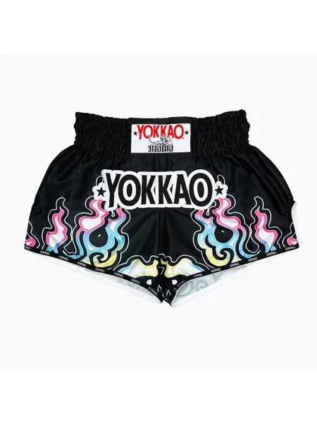 Férfi edző rövidnadrág YOKKAO Flames CarbonFit fekete. Méret: L fekete