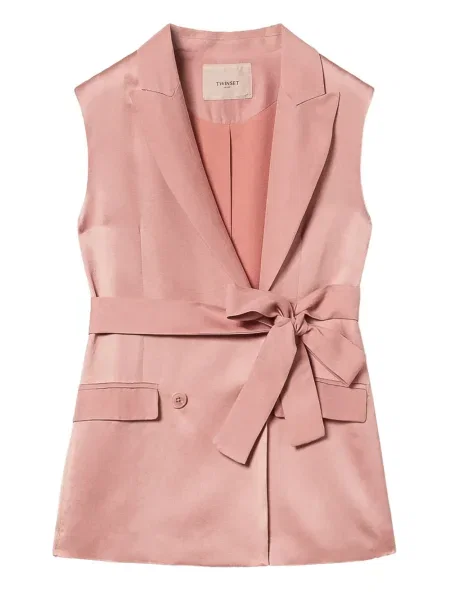 Sacou Twinset din satin roz