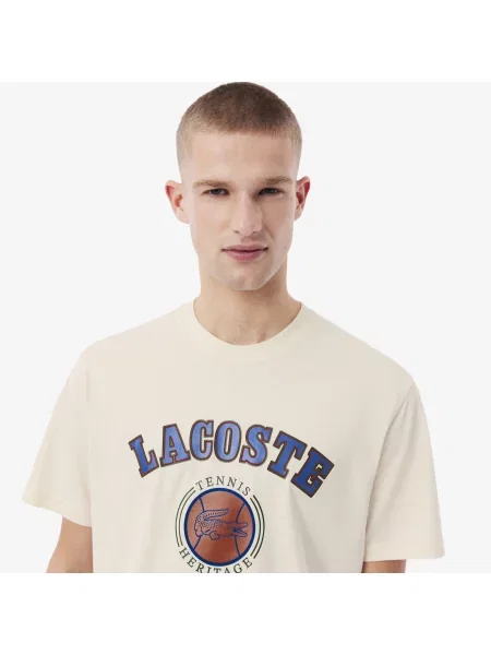 Lacoste Koszulka Z Nadrukiem beżowy