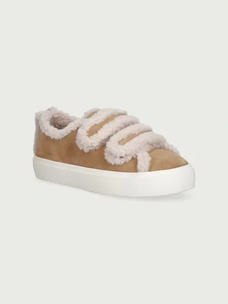Inuikii SHEARLING LOW VELCRO gyerek velúr sportcipő bézs