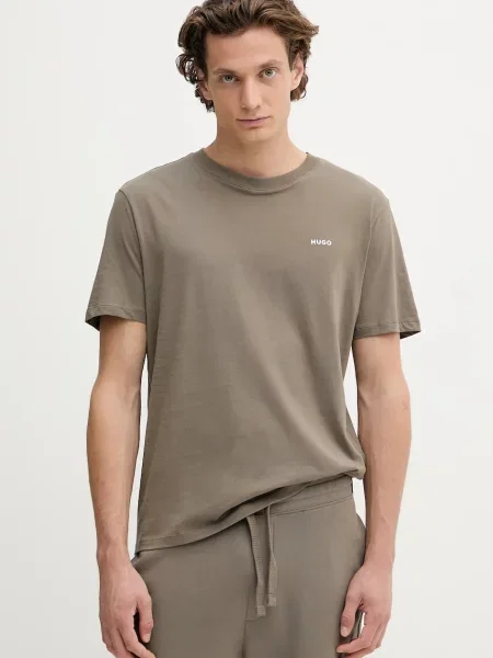 HUGO t-shirt gładki zielony