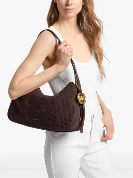 Torbica Michael Kors od brušene kože upletena smeđa