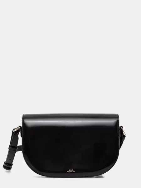 A.P.C. geantă baguette pentru femei din piele LE B-SIDE negru