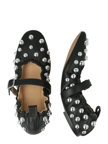 STEVE MADDEN Baleríny s ramienkom Sunrays / strieborná čierna