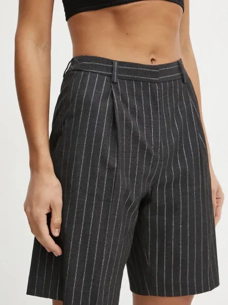 Karl Lagerfeld pantaloni scurti din lana modelator high waist gri