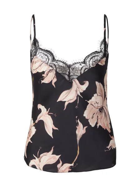 Hunkemöller Tričko na spaní kari / meruňková / růže černá