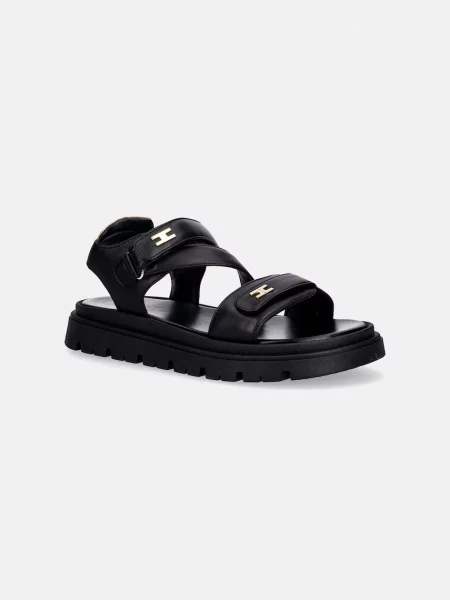 Elisabetta Franchi sandale din piele pentru copii negru