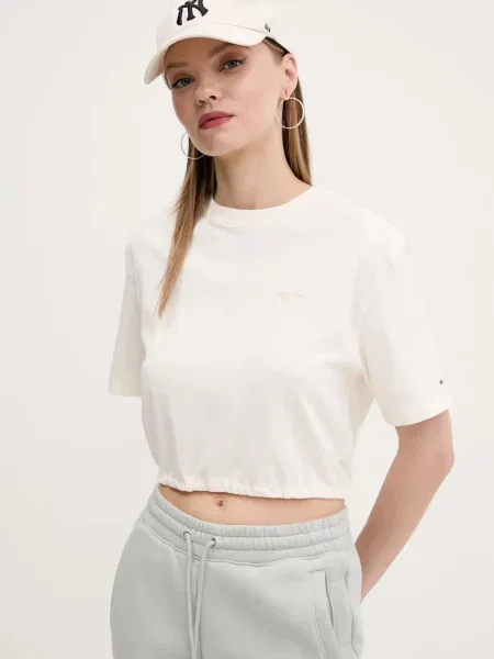 Tommy Jeans tričko béžové