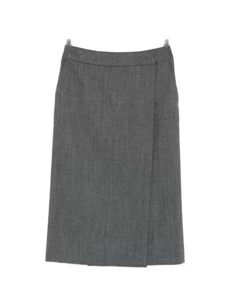 Fustă midi Ermanno Scervino cu model herringbone plic gri