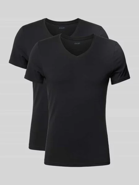 T-shirt z dekoltem w serek w zestawie 2 szt. Joop! Collection