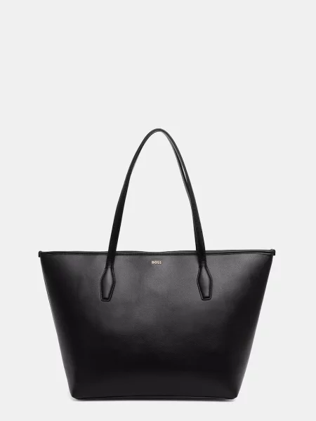 BOSS geantă shopper damska cu imitație de piele Sandy Zip Shopper negru