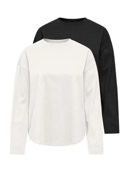 ONLY Tricou ONLHAPPY negru / natural alb