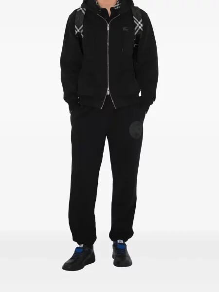 Pantaloni Burberry cu imagine alergare negru