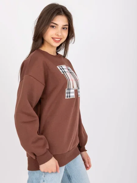 Hanorac Fashionhunters cu imagine maro