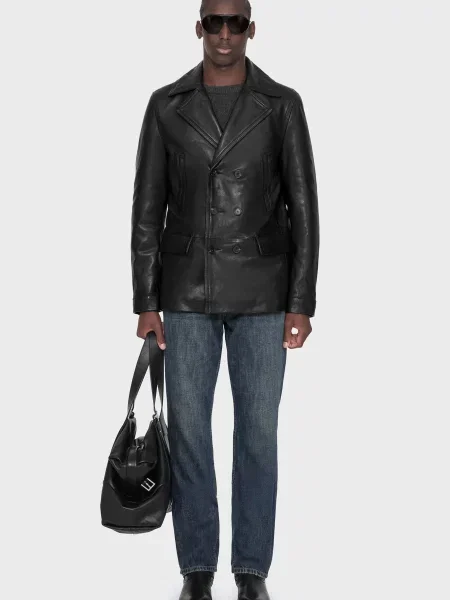 Шкіряна куртка Allsaints чорна