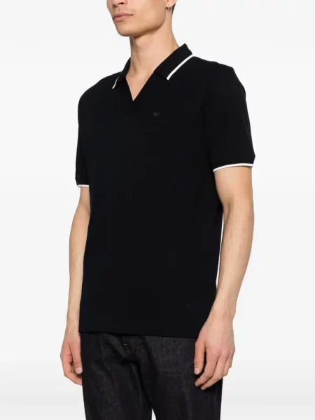 Marškinėliai Emporio Armani v formos iškirpte mėlyna