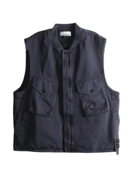 Vestă Stone Island din țesătură twill cu strasuri albastru