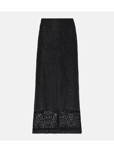 Fusta maxi Proenza Schouler cu model floral din dantelă negru