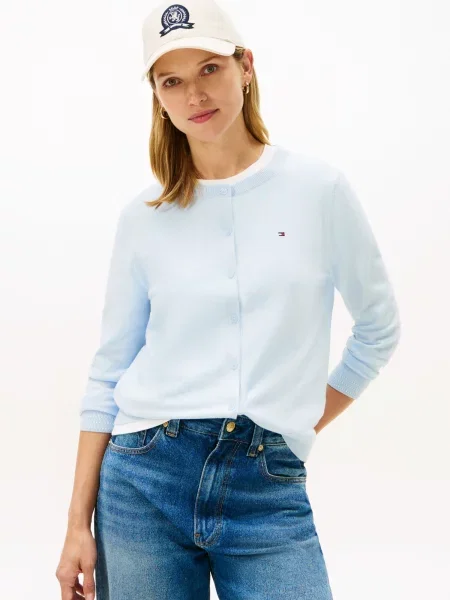 TOMMY HILFIGER Kardigán pastelovo modrá