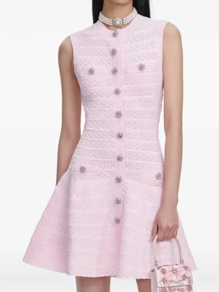 Костюм мини мини рокля Self-portrait а-линия розово