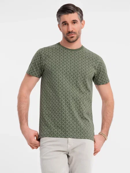 Pletena srajca Ombre s potiskom kaki