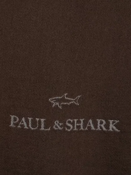 Žakardinis šalikas Paul & Shark su autografu ruda
