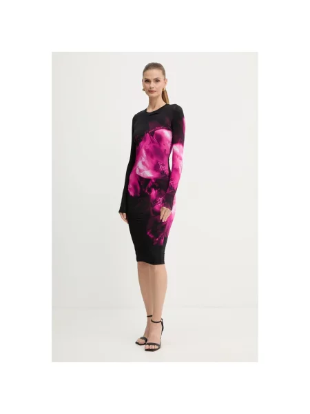 Sukienka jeansowa Versace Jeans Couture z długim rękawem czarna