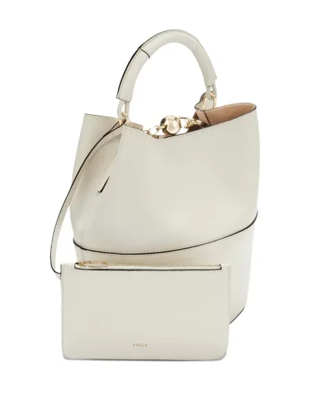 Geantă bucket Furla cu cataramă alb