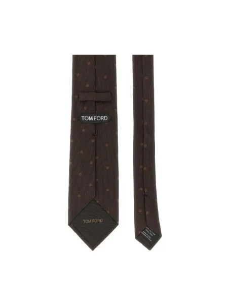 Krawat Tom Ford w grochy brązowy