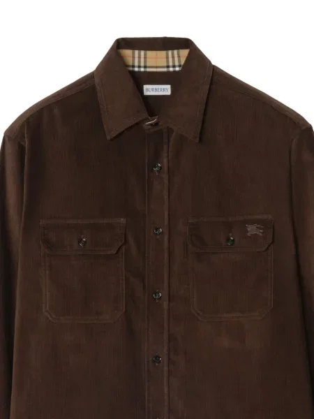 Cămașă Burberry de catifea cord maro