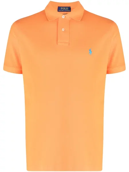Tricou polo Polo Ralph Lauren scurt cu broderie gri