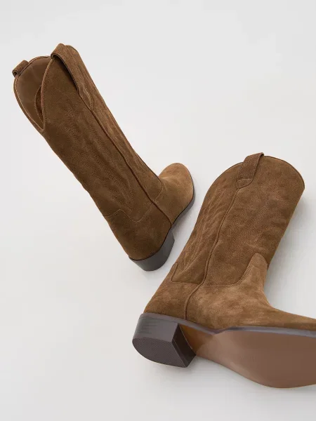 Замшевые ботфорты Reserved коричневые