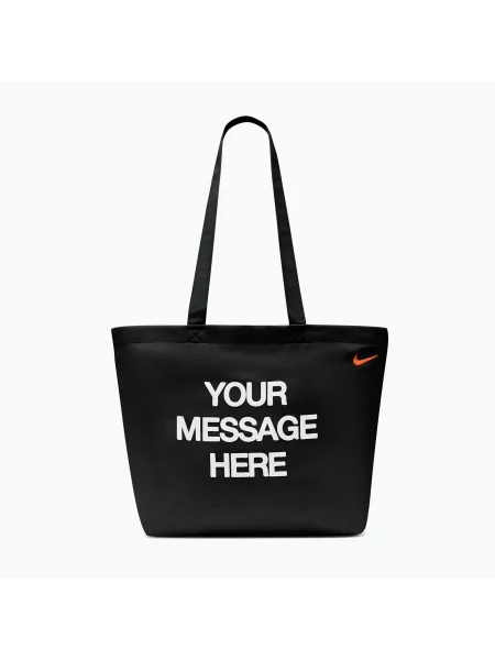 Torba Nike Heritage "Your Message Here" Tote Bag Black/ White/ Safety Orange Universal biała