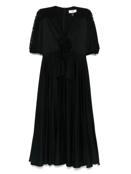 Rochie Nissa cu model floral din dantelă de costum negru