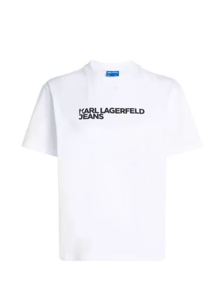 Tricou Karl Lagerfeld Jeans cu imagine alb