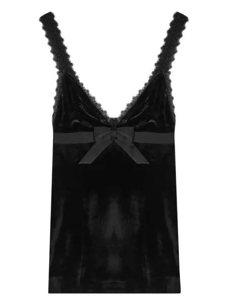 Sukienka mini Ronny Kobo z kokardką koronkowa garniturowa czarna