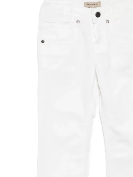 Jeansy straight leg dziecięce Burberry białe