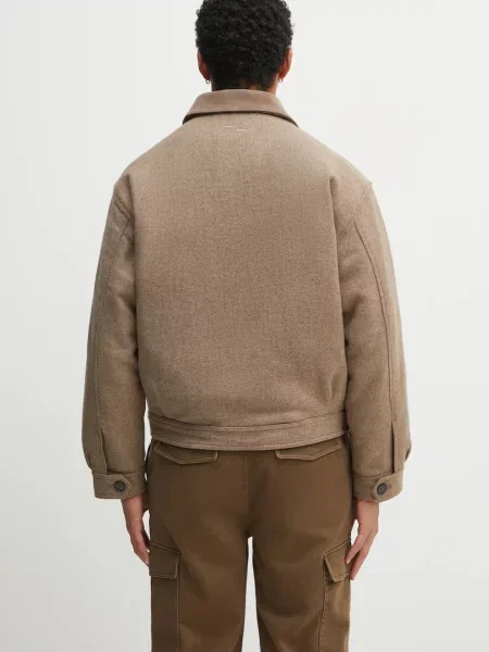 Filling Pieces kurtka z dodatkiem wełny Box Varsity beżowa