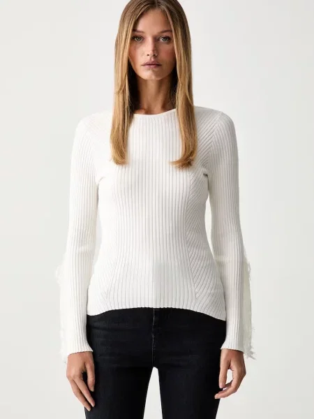 Twinset pulover pentru femei cu vâscoză bej