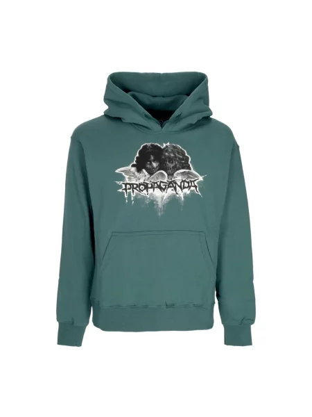Bluza z kapturem Propaganda z kapturem z kieszenią przednią zielona