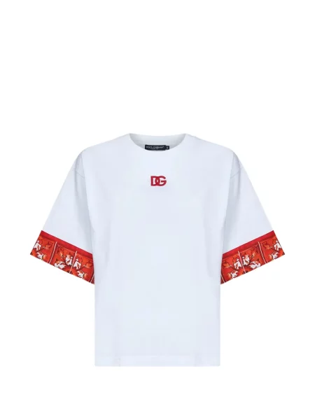 Tricou Dolce & Gabbana cu broderie alb