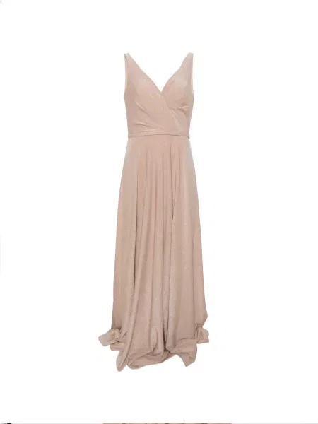 Rochie maxi Allure cu decolteu în V roz