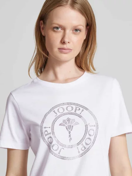 Sweter z dzianiny o kroju oversized z golfem model ‘Juna’ Joop! biały