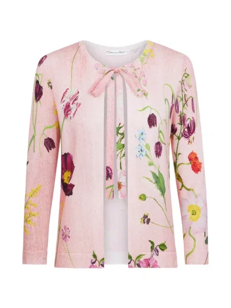 Cardigan Oscar De La Renta cu legături roz