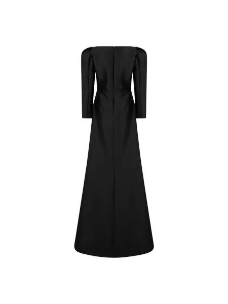 Długa sukienka maxi Alberta Ferretti z dekoltem w serek czarna