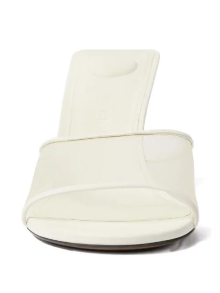 Papuci tip mules Jacquemus plasă alb