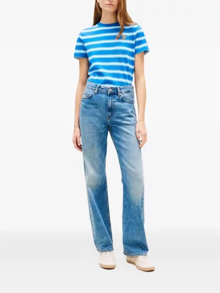 Tricou Tommy Hilfiger cu autograf albastru
