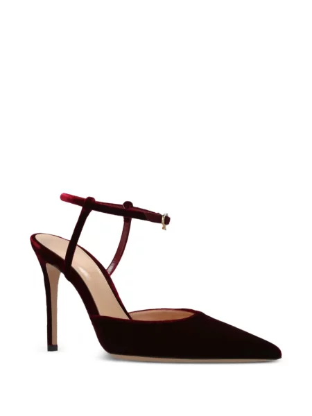 Pantofi cu toc Gianvito Rossi de catifea roșu