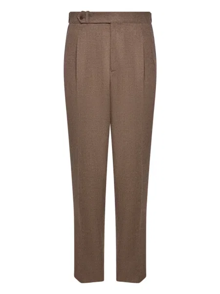 Pantaloni Franzese Collection plisate maro