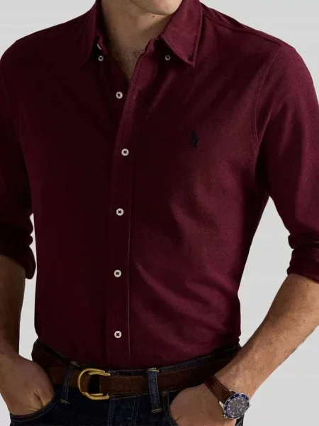 Koszula casualowa o kroju regular fit z czystej bawełny Polo Ralph Lauren czerwona